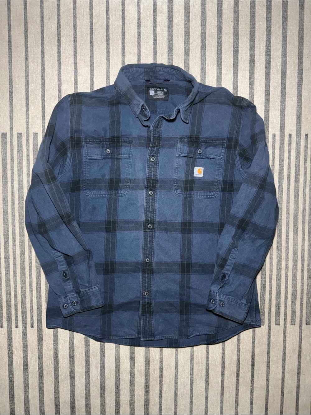 Carhartt Loose Fit Heavyweight Flannel Plaid Shirt - Men's L